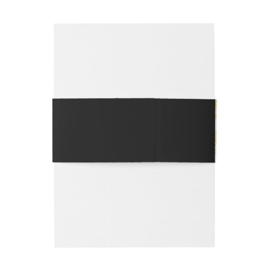 Bandeau De Faire-part Mariage damassé traditionnelle or, noir et blanc (Dos Example)