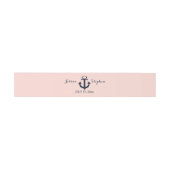 Bandeau De Faire-part Mariage d'Ancres nautiques Blush et bleu marine (Plat)
