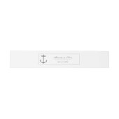 Bandeau De Faire-part Mariage d'Ancres nautiques simple | Blanc (Plat)