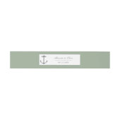 Bandeau De Faire-part Mariage d'Ancres nautiques simple | Sage Green (Plat)