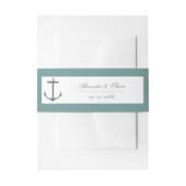 Bandeau De Faire-part Mariage d'Ancres nautiques simple | TURQUOISE (Devant example)