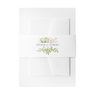 Bandeau De Faire-part Mariage d'aquarelle de feuillage vert sauvage