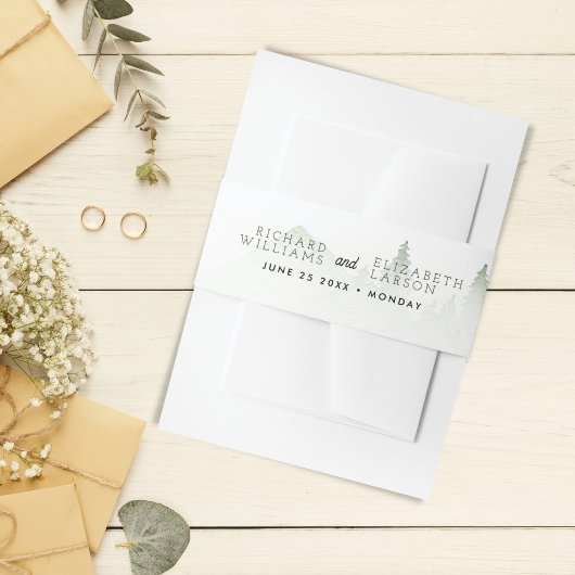 Bandeau De Faire-part Mariage d'aquarelle fleur sauvage Mountain