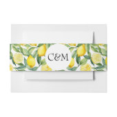 Bandeau De Faire-part Mariage d'aquarelle italien Citron Citrus Motif (Devant Example)