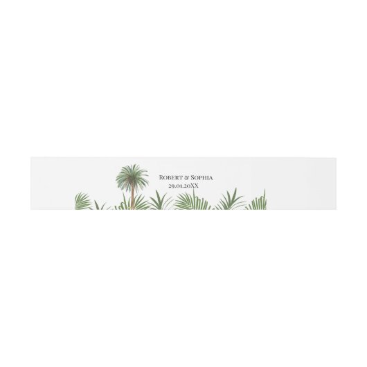 Bandeau De Faire-part Mariage d'aquarelle moderne Palm Tree (Plat)