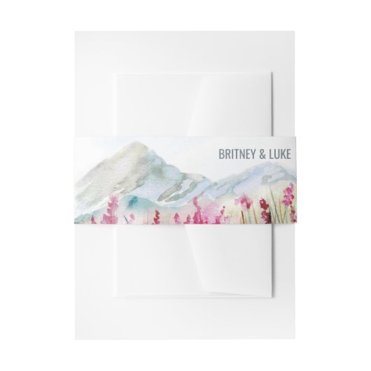 Bandeau De Faire-part Mariage d'aquarelle Mountain Meadow (Devant example)