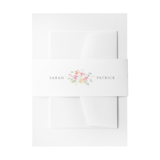 Bandeau De Faire-part Mariage d'aquarelle rose floral (Devant example)