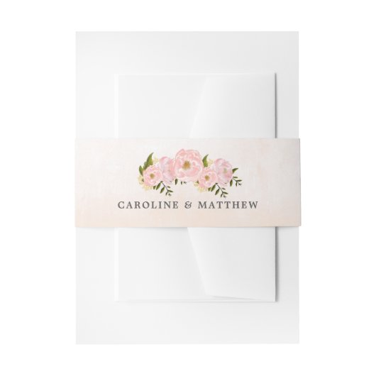 Bandeau De Faire-part Mariage d'aquarelle rose pâle (Devant example)