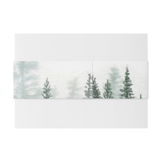 Bandeau De Faire-part Mariage d'aquarelle Rustic Mountain Forest (Dos exemple)