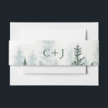 Bandeau De Faire-part Mariage d'aquarelle Rustic Mountain Forest<br><div class="desc">Rustic Mountain Forest Watercolor Faire-part de mariage Belly Band</div>