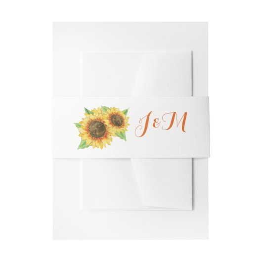 Bandeau De Faire-part Mariage d'aquarelle Sunflowers (Devant example)