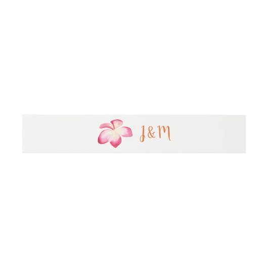 Bandeau De Faire-part Mariage d'aquarelle Sunset Plumeria (Plat)