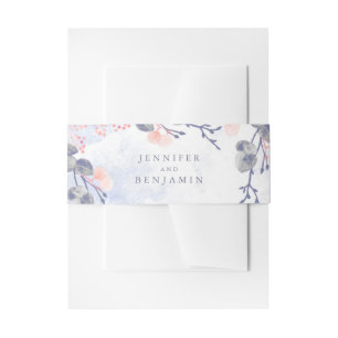 Bandeau De Faire-part Mariage d'aquarelles bleues et bleues