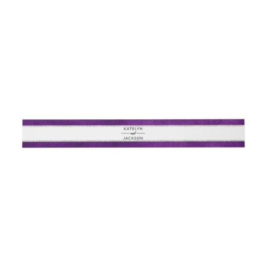Bandeau De Faire-part Mariage d'argent violet violet floral enchanté (Plat)