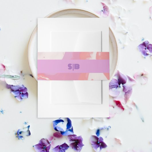 Bandeau De Faire-part Mariage d'art Abstrait Pink Pastel