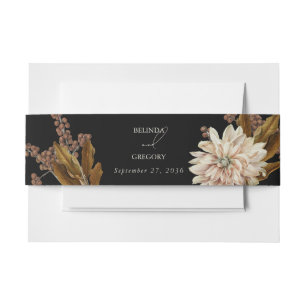 Bandeau De Faire-part Mariage de automne d'aquarelle noire florale d'aut