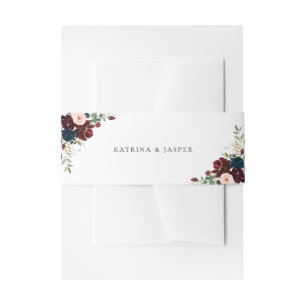 Bandeau De Faire-part Mariage de automne floral Blush de la Marine