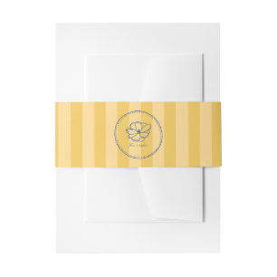 Bandeau De Faire-part Mariage de bande jaune fleur