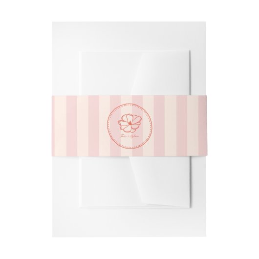 Bandeau De Faire-part Mariage de bande tropicale rose fleur (Devant example)