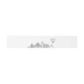 Bandeau De Faire-part Mariage de Boston | Monogramme stylisé Skyline (Plat)
