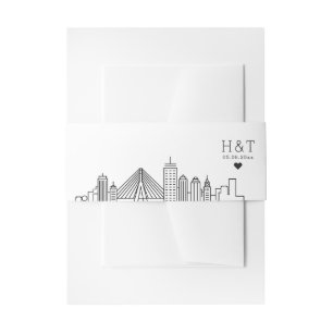 Bandeau De Faire-part Mariage de Boston Monogramme stylisé Skyline
