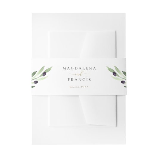 Bandeau De Faire-part mariage de branche d'olivier (Devant example)