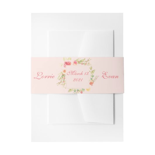 Bandeau De Faire-part Mariage de cadre de couleur d'aquarelle (Devant example)