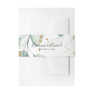 Bandeau De Faire-part Mariage de calligraphie d'Eucalyptus d'or