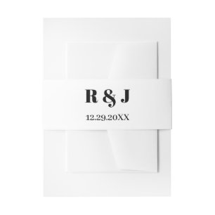 Bandeau De Faire-part Mariage de calligraphie en noir blanc