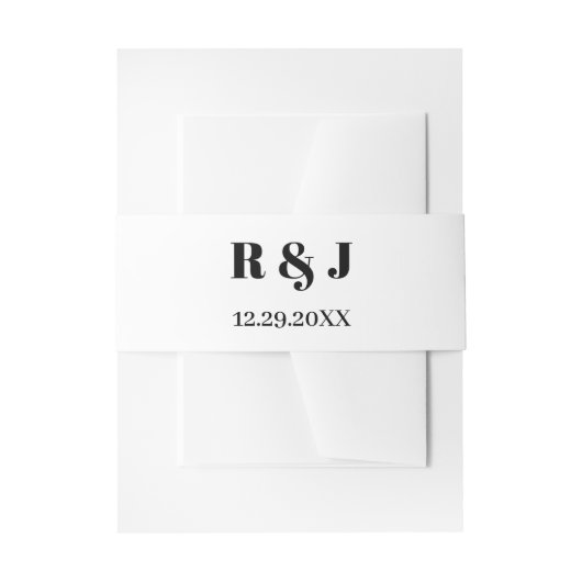 Bandeau De Faire-part Mariage de calligraphie en noir blanc (Devant example)