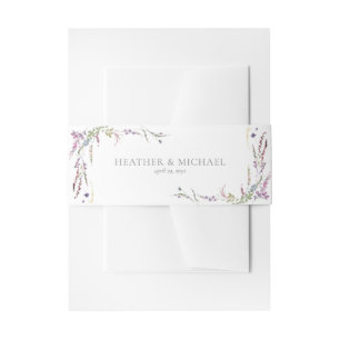 Bandeau De Faire-part Mariage de calligraphie Fleur sauvage violet