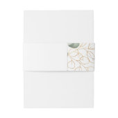 Bandeau De Faire-part Mariage de calligraphie Gold Green Foliage (Dos Example)