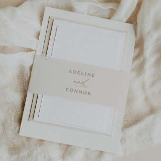 Bandeau De Faire-part Mariage de calligraphie ivoire et or