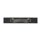 Bandeau De Faire-part Mariage de calligraphie moderne Black and Gold Flo (Plat)