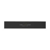 Bandeau De Faire-part Mariage de calligraphie moderne Black and Gold Flo (Plat)