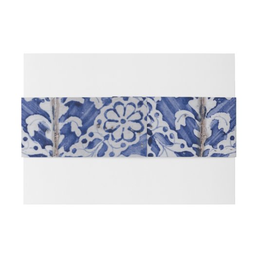 Bandeau De Faire-part Mariage de carreaux portugais rustiques (Dos exemple)