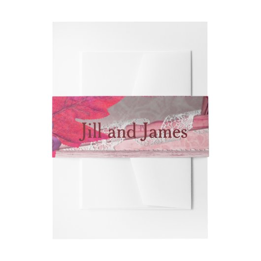 Bandeau De Faire-part Mariage de charme pourpre (Devant example)