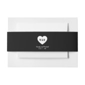 Bandeau De Faire-part Mariage de coeur de Monogramme noir et blanc (Devant Example)