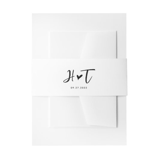 Bandeau De Faire-part Mariage de coeur Monogramme simple et chic (Devant example)