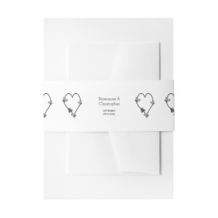 Bandeau De Faire-part Mariage de conception cardiaque du papillon noir e