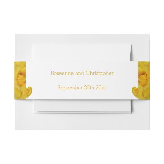 Bandeau De Faire-part Mariage de conception du coeur rose jaune (Devant Example)