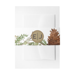 Bandeau De Faire-part Mariage de cône de pin conifère rustique