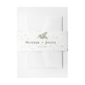 Bandeau De Faire-part Mariage de cône de pin vert Whimsical Gold Splash (Devant example)