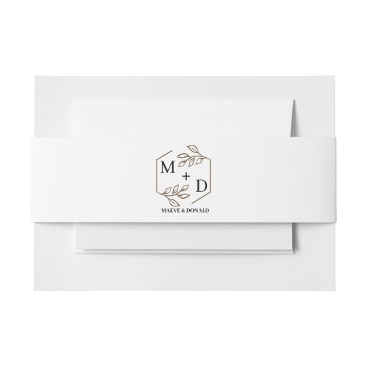 Bandeau De Faire-part mariage de couronne monogramme de lettre et de nom (Devant Example)