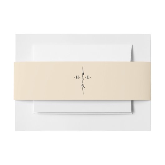 Bandeau De Faire-part Mariage de croix chic monogrammé (Devant Example)