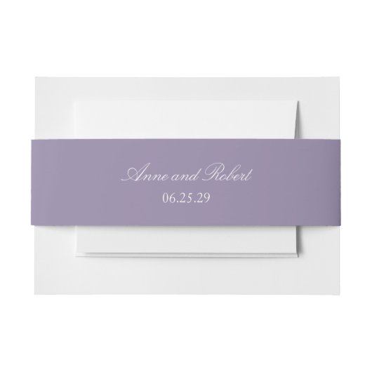 Bandeau De Faire-part Mariage de date personnalisée Lavender Solid (Devant Example)