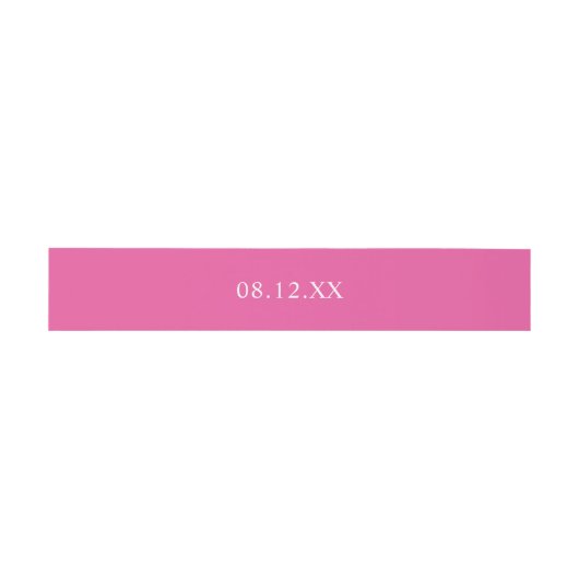 Bandeau De Faire-part Mariage de date rose chaud simple (Plat)