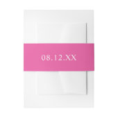 Bandeau De Faire-part Mariage de date rose chaud simple (Devant example)