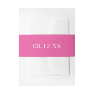 Bandeau De Faire-part Mariage de date rose chaud simple
