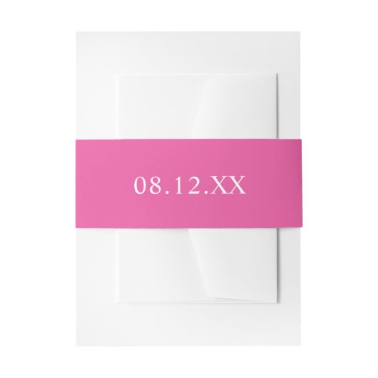 Bandeau De Faire-part Mariage de date rose chaud simple (Devant example)